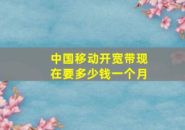 中国移动开宽带现在要多少钱一个月