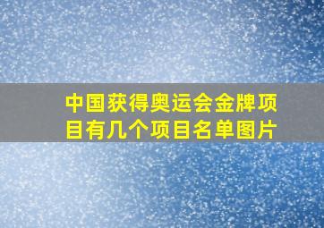 中国获得奥运会金牌项目有几个项目名单图片