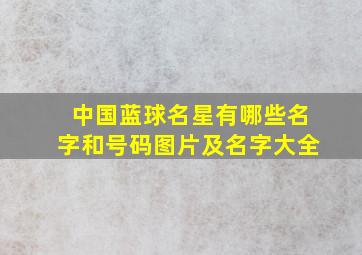 中国蓝球名星有哪些名字和号码图片及名字大全