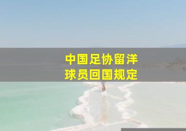 中国足协留洋球员回国规定