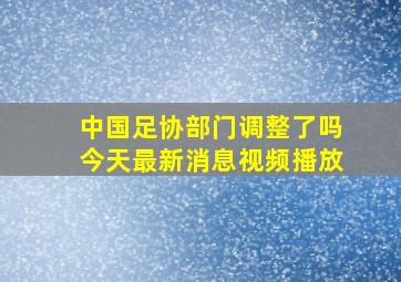 中国足协部门调整了吗今天最新消息视频播放