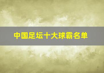 中国足坛十大球霸名单