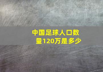 中国足球人口数量120万是多少