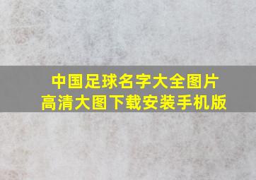 中国足球名字大全图片高清大图下载安装手机版