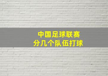 中国足球联赛分几个队伍打球