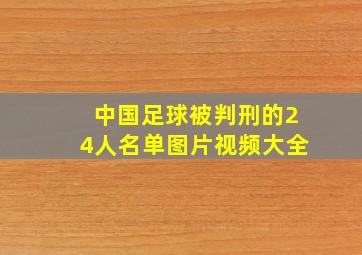 中国足球被判刑的24人名单图片视频大全