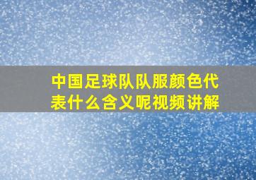 中国足球队队服颜色代表什么含义呢视频讲解