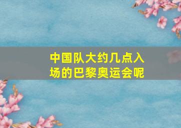 中国队大约几点入场的巴黎奥运会呢