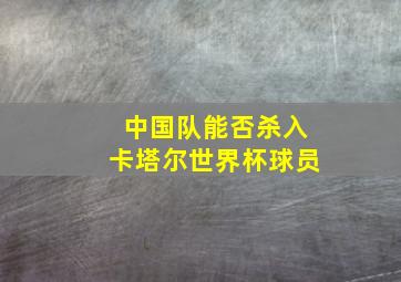 中国队能否杀入卡塔尔世界杯球员