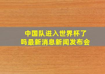 中国队进入世界杯了吗最新消息新闻发布会