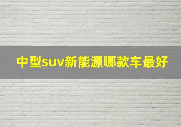 中型suv新能源哪款车最好