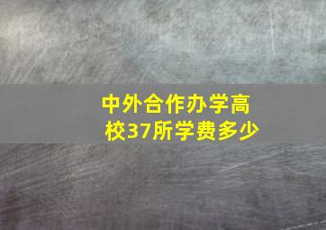 中外合作办学高校37所学费多少