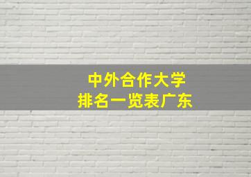 中外合作大学排名一览表广东