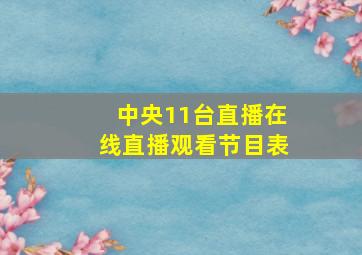 中央11台直播在线直播观看节目表