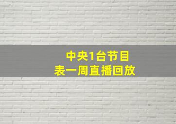 中央1台节目表一周直播回放