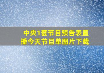 中央1套节目预告表直播今天节目单图片下载