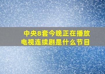 中央8套今晚正在播放电视连续剧是什么节目