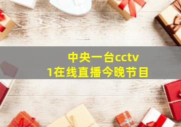 中央一台cctv1在线直播今晚节目