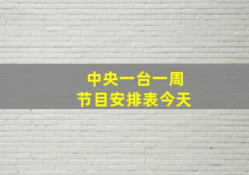 中央一台一周节目安排表今天