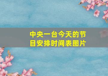 中央一台今天的节目安排时间表图片