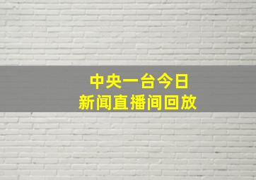 中央一台今日新闻直播间回放