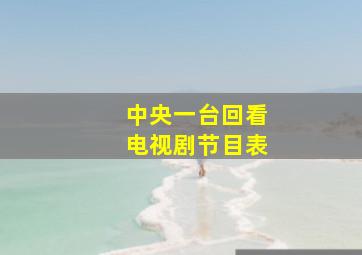 中央一台回看电视剧节目表