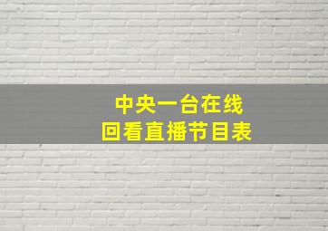 中央一台在线回看直播节目表