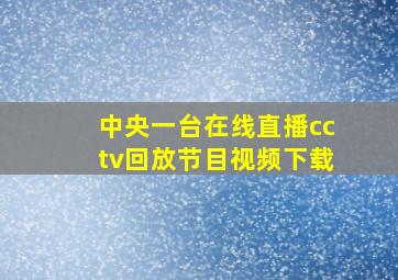 中央一台在线直播cctv回放节目视频下载