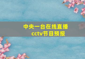 中央一台在线直播cctv节目预报