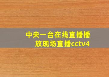 中央一台在线直播播放现场直播cctv4