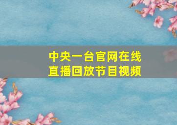 中央一台官网在线直播回放节目视频