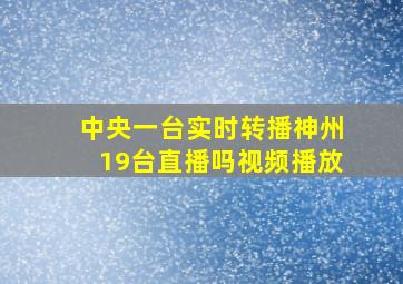 中央一台实时转播神州19台直播吗视频播放