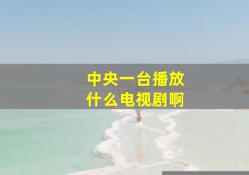 中央一台播放什么电视剧啊