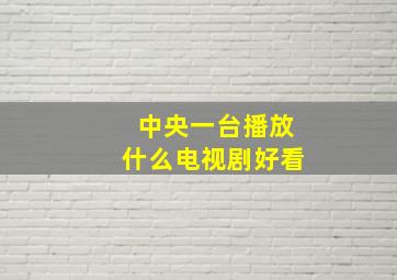 中央一台播放什么电视剧好看