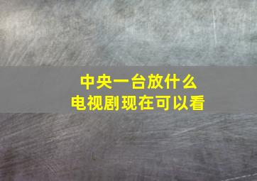 中央一台放什么电视剧现在可以看