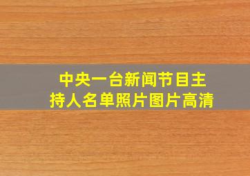 中央一台新闻节目主持人名单照片图片高清