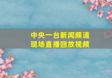 中央一台新闻频道现场直播回放视频