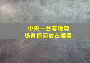 中央一台春晚现场直播回放在哪看