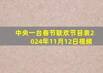 中央一台春节联欢节目表2024年11月12日视频