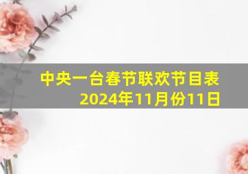 中央一台春节联欢节目表2024年11月份11日