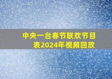 中央一台春节联欢节目表2024年视频回放