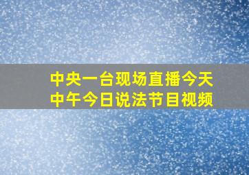 中央一台现场直播今天中午今日说法节目视频