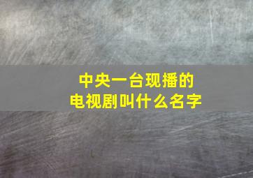 中央一台现播的电视剧叫什么名字