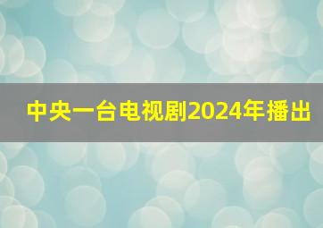 中央一台电视剧2024年播出