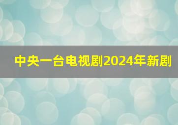 中央一台电视剧2024年新剧