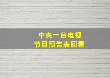 中央一台电视节目预告表回看