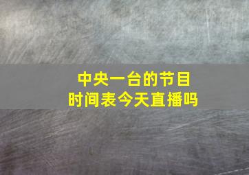 中央一台的节目时间表今天直播吗