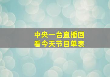 中央一台直播回看今天节目单表