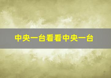 中央一台看看中央一台