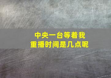 中央一台等着我重播时间是几点呢